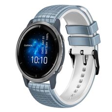 Per cinturino Garmin Venu 2 22mm Mesh in silicone bicolore (blu bianco)