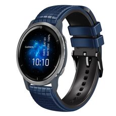 Per cinturino Garmin Venu 2 22mm Mesh in silicone bicolore (blu scuro nero)