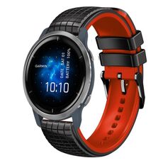 Per cinturino Garmin Venu 2 22mm Mesh in silicone bicolore (rosso nero)