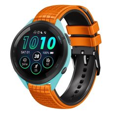 Per cinturino Garmin Forerunner 265 22mm Mesh in silicone bicolore (verde militare nero)