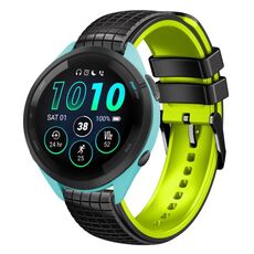 Per cinturino Garmin Forerunner 265 22mm Mesh in silicone bicolore (nero cielo blu)