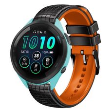 Per Garmin Forerunner265 Music 22mm Mesh cinturino in silicone a due colori (arancione nero)