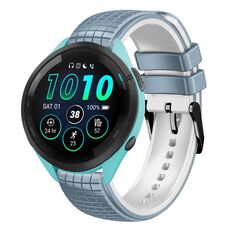 Per Garmin Forerunner265 Music 22mm Mesh cinturino in silicone a due colori (blu bianco)