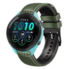 Per Garmin Forerunner265 Music 22mm Mesh cinturino in silicone a due colori (grigio nero)
