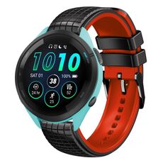 Per Garmin Forerunner265 Music 22mm Mesh cinturino in silicone a due colori (rosso nero)