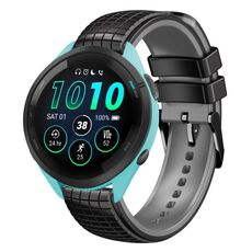 Per Garmin Forerunner265 Music 22mm Mesh cinturino in silicone a due colori (nero arancione)