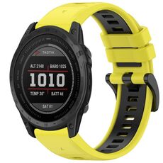 Per Garmin Tactix 7 Sports cinturino in silicone a sgancio rapido bicolore (giallo + nero)