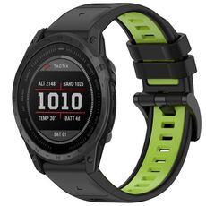 Per Garmin Tactix 7 Sports cinturino in silicone a sgancio rapido bicolore (nero + verde)