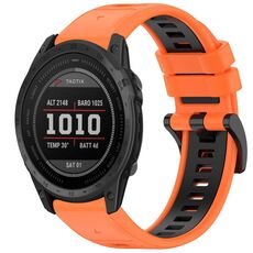 Per Garmin Tactix 7 Sports cinturino in silicone a sgancio rapido bicolore (arancione + nero)