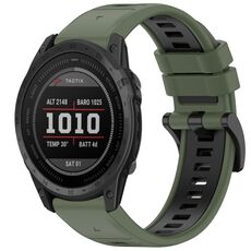 Per Garmin Tactix 7 Sports cinturino in silicone a sgancio rapido bicolore (verde oliva + nero)