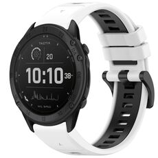 Per Garmin Tactix Delta Sports cinturino in silicone a sgancio rapido bicolore (bianco + nero)