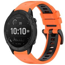 Per Garmin Tactix Delta Sports cinturino in silicone a sgancio rapido bicolore (arancione + nero)