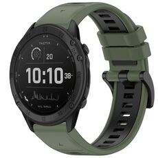 Per Garmin Tactix Delta Sports cinturino in silicone a sgancio rapido bicolore (verde oliva + nero)