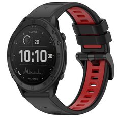 Per Garmin Tactix Delta Sports cinturino in silicone a sgancio rapido bicolore (nero + rosso)