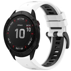 Per Garmin Fenix 6X Pro Sports cinturino in silicone a sgancio rapido bicolore (bianco + nero)