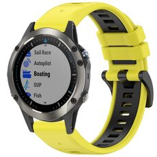 Per Garmin Fenix 5X Sapphire / GPS / Plus Cinturino sportivo in silicone a sgancio rapido bicolore (giallo + nero)