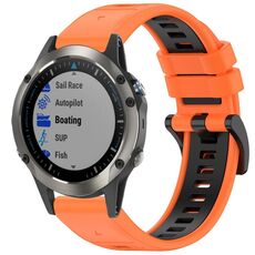 Per Garmin Fenix 5X Sapphire / GPS / Plus Cinturino sportivo in silicone a sgancio rapido bicolore (arancione + nero)
