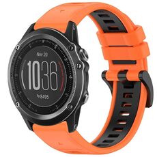 Per Garmin Fenix 3 / Fenix 3 HR / Sapphire Sports Cinturino in silicone a sgancio rapido bicolore (arancione + nero)