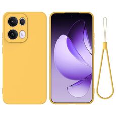 Custodia antiurto in silicone liquido color puro per OPPO Reno13 Pro 5G (giallo)