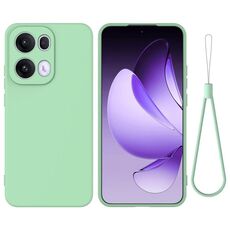 Custodia antiurto in silicone liquido color puro per OPPO Reno13 Pro 5G (verde)