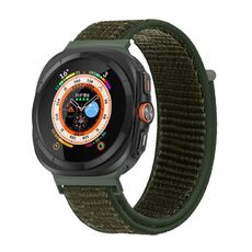 Per Samsung Galaxy Watch Ultra 47mm Kalebol Quick Release Nylon Braided Watch Band (verde militare)