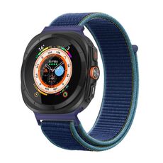 Per Samsung Galaxy Watch Ultra 47mm Kalebol Quick Release Nylon Braided Watch Band (Deep Sea Blue)