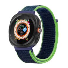 Per Samsung Galaxy Watch Ultra 47mm Kalebol Quick Release Nylon Braided Watch Band (Fluorescente Verde Blu)