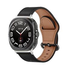 Per Samsung Galaxy Watch Ultra 47mm Kalebol Cinturino in vera pelle (nero)