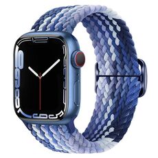 Per Apple Watch 46mm / 49mm / 45mm / 44mm Kalebol Eight Buckle Nylon Braided Watch Band (Mirtillo)
