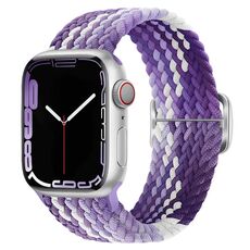 Per Apple Watch 46mm / 49mm / 45mm / 44mm Kalebol Eight Buckle Nylon Braided Watch Band (Viola Uva)