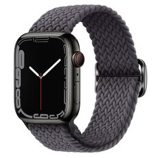 Per Apple Watch 46mm / 49mm / 45mm / 44mm Kalebol Eight Buckle Nylon Braided Watch Band (grigio siderale)