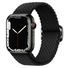 Per Apple Watch 46mm / 49mm / 45mm / 44mm Kalebol Eight Buckle Nylon Braided Watch Band (Nero)