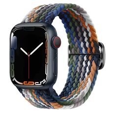Per Apple Watch 42mm / 41mm / 40mm / 38mm Kalebol Eight Buckle Nylon Braided Watch Band (Denim Colorato)