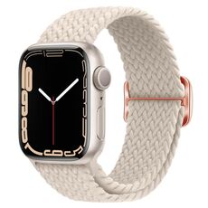 Per Apple Watch 42mm / 41mm / 40mm / 38mm Kalebol Eight Buckle Nylon Braided Watch Band (Starlight)
