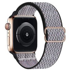 Per Apple Watch 46mm / 49mm / 45mm / 44mm Kalebol Eight Buckle Wavy Braided Nylon Watch Band (Nero Grigio)