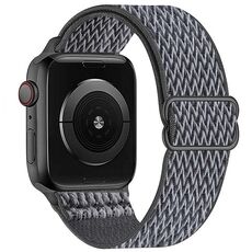 Per Apple Watch 46mm / 49mm / 45mm / 44mm Kalebol Eight Buckle Cinturino in nylon intrecciato ondulato (grigio)