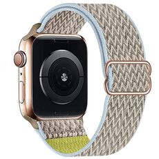 Per Apple Watch 46mm / 49mm / 45mm / 44mm Kalebol Eight Buckle Wavy Braided Nylon Watch Band (albicocca)