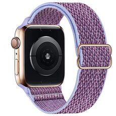 Per Apple Watch 46mm / 49mm / 45mm / 44mm Kalebol Eight Buckle Wavy Braided Nylon Watch Band (Viola)