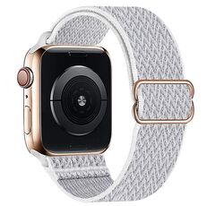 Per Apple Watch 42mm / 41mm / 40mm / 38mm Kalebol Eight Buckle Cinturino in nylon intrecciato ondulato (bianco)