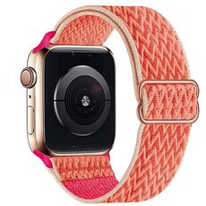 Per Apple Watch 42mm / 41mm / 40mm / 38mm Kalebol Eight Buckle Wavy Braided Nylon Watch Band (Arancione)