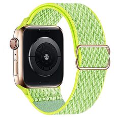 Per Apple Watch 42mm / 41mm / 40mm / 38mm Kalebol Eight Buckle Cinturino in nylon intrecciato ondulato (verde brillante)