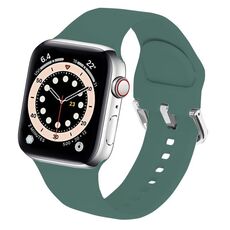 Per Apple Watch 42mm / 41mm / 40mm / 38mm Kalebol Cinturino in silicone con fibbia ad ardiglione in metallo (verde pino)