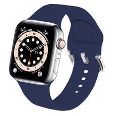 Per Apple Watch 42mm / 41mm / 40mm / 38mm Kalebol Cinturino in silicone con fibbia ad ardiglione in metallo (blu scuro)