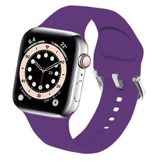 Per Apple Watch 42mm / 41mm / 40mm / 38mm Kalebol Cinturino in silicone con fibbia ad ardiglione in metallo (viola scuro)