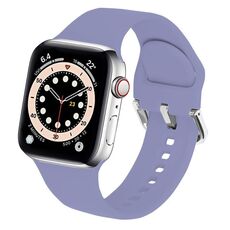 Per Apple Watch 42mm / 41mm / 40mm / 38mm Kalebol Cinturino in silicone con fibbia ad ardiglione in metallo (lavanda)