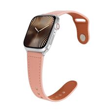Per Apple Watch 46mm / 49mm / 45mm / 44mm Kalebol Cinturino in pelle con fibbia a perno grande (rosa)