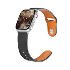 Per Apple Watch 46mm / 49mm / 45mm / 44mm Kalebol Cinturino in pelle con fibbia a perno grande (nero)