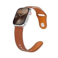 Per Apple Watch 46mm / 49mm / 45mm / 44mm Kalebol Cinturino in pelle con fibbia a perno grande (marrone)