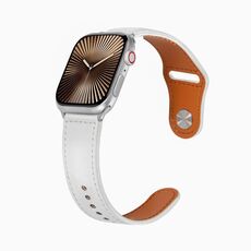 Per Apple Watch 42mm / 41mm / 40mm / 38mm Kalebol Cinturino in pelle con fibbia a perno grande (bianco)