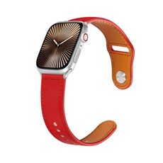 Per Apple Watch 42mm / 41mm / 40mm / 38mm Kalebol Cinturino in pelle con fibbia a perno grande (rosso)